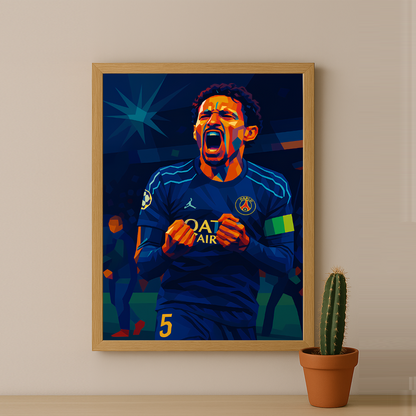 Cadre photo Paris Saint-Germain Marquinhos illustration