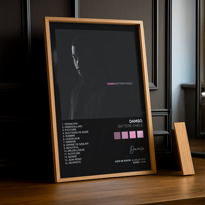 Poster Damso - Album Batterie faible