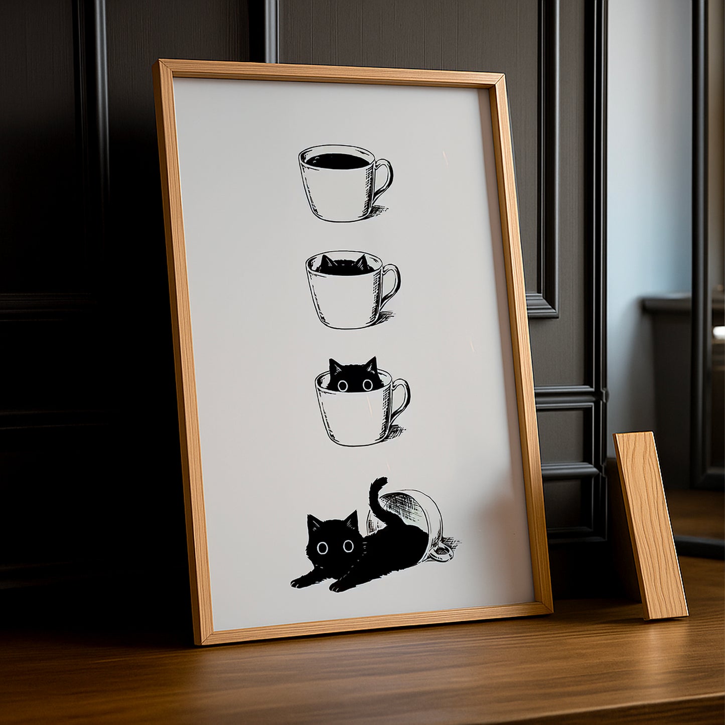 Cadre photo Café - Chat