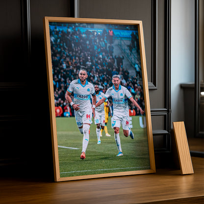 Poster encadrée Olympique de Marseille - Dimitri Payet Célébration