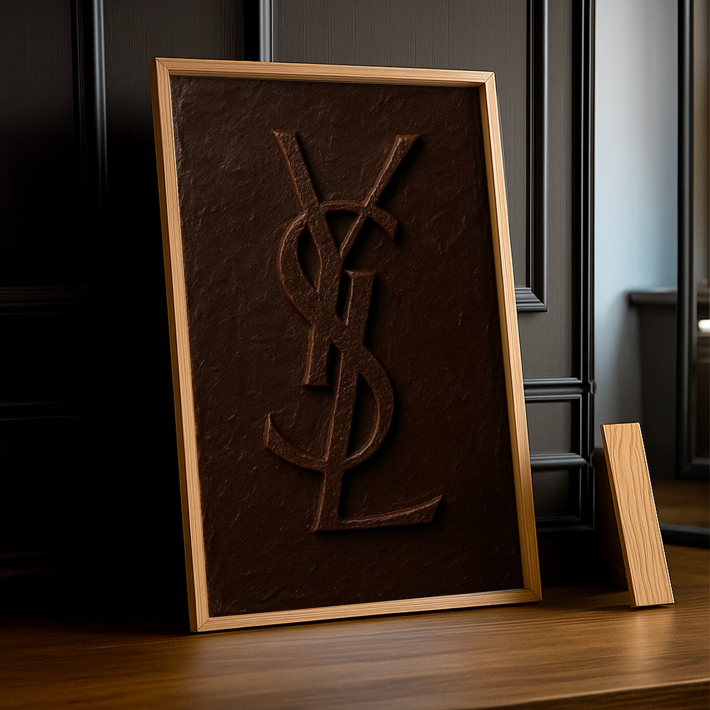 Cadre photo Yves Saint Laurent - Logo Marron