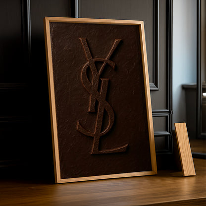 Cadre photo Yves Saint Laurent - Logo Marron