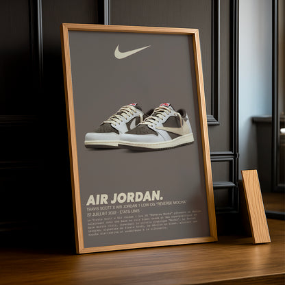 Travis Scott x Air Jordan 1 Low OG Reverse Mocha Fotorahmen 