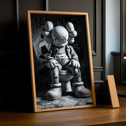 Cadre photo Kaws - Toilette