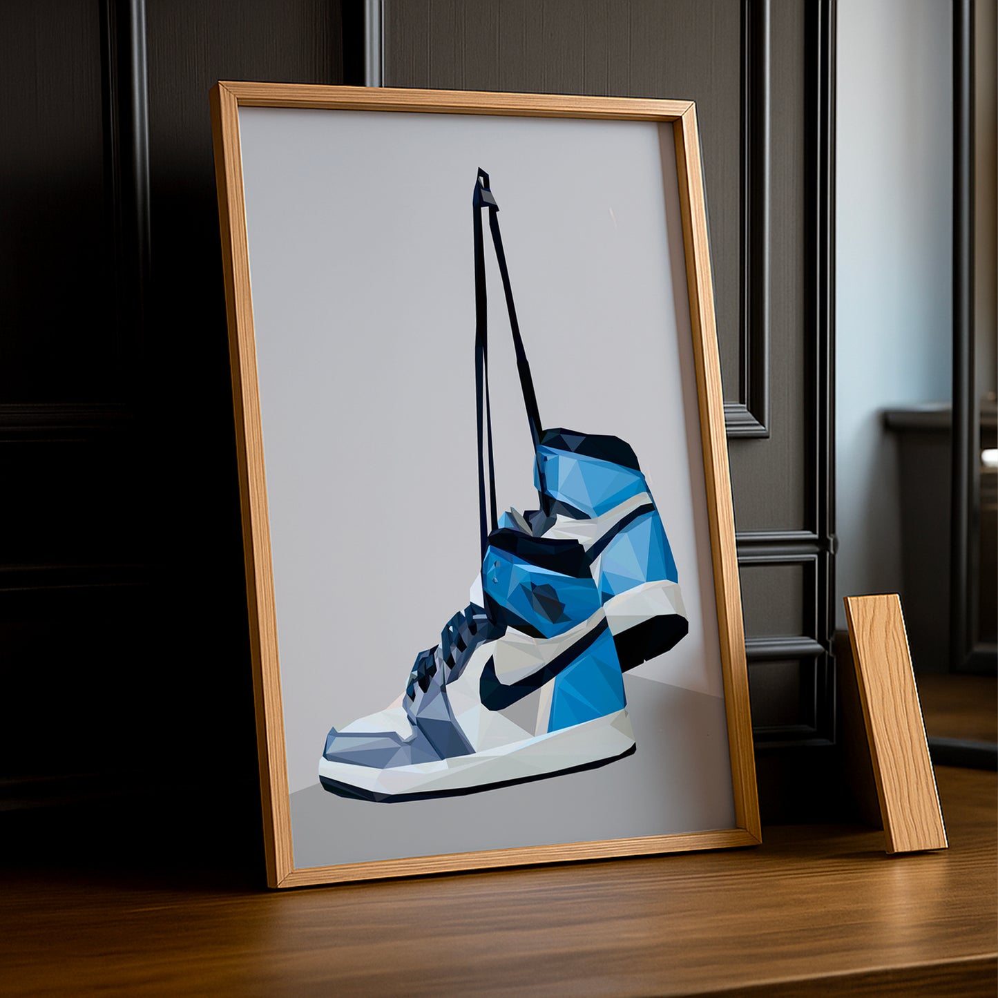 Air Jordan 1 High University Blauer Illustrations-Fotorahmen 
