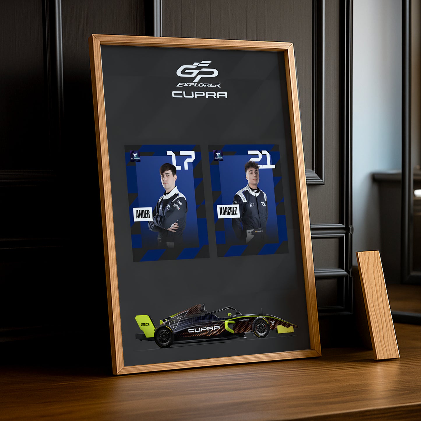 Cadre Photo GP Explorer Ander x Karchez – Monoplace Cupra | Édition Collector