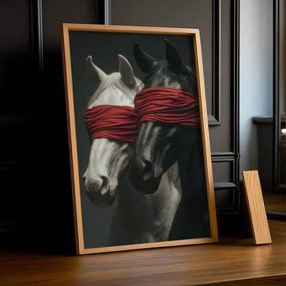 Cadre photo Équitation - Chevaux Bande Rouge