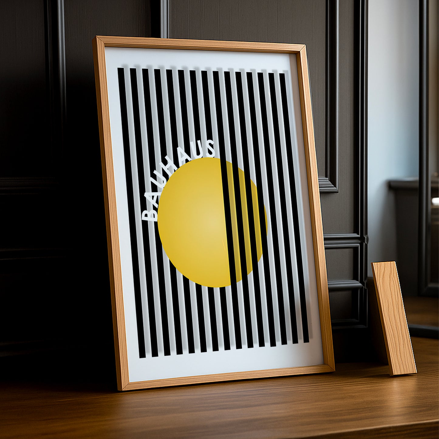 Cadre photo Bauhaus cercle jaune