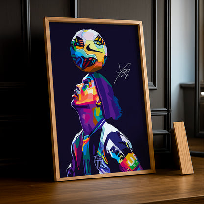 Cadre Photo Footballeur - Illustration de Ronaldinho