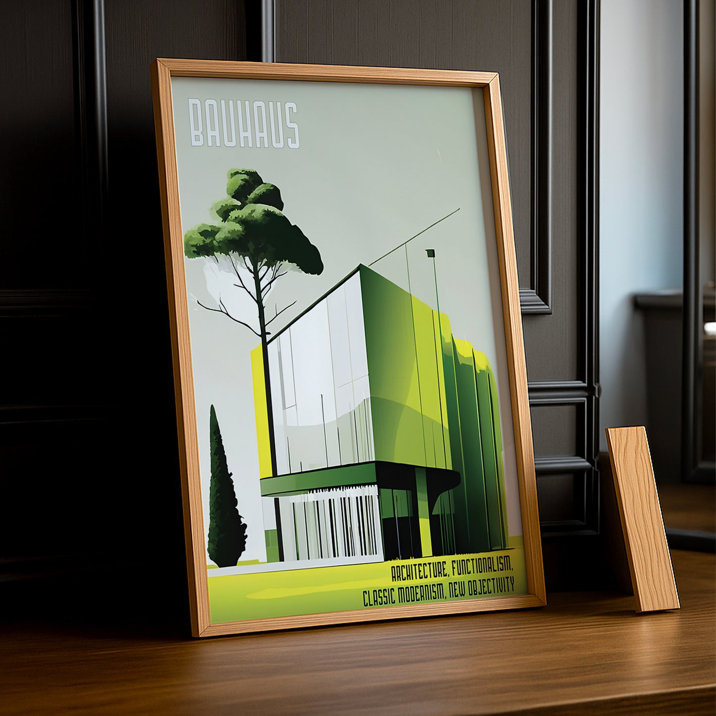 Cadre photo Bauhaus Architecture vert