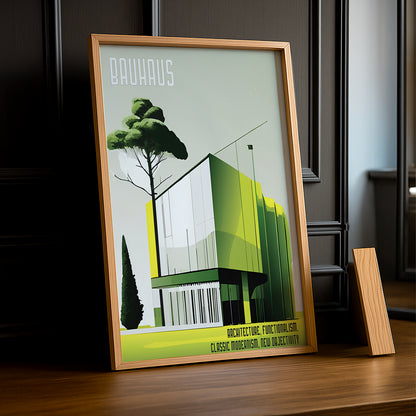 Cadre photo Bauhaus Architecture vert
