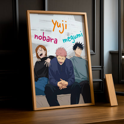 Cadre Photo Jujutsu Kaisen - Nobara, Yuji, Negumi