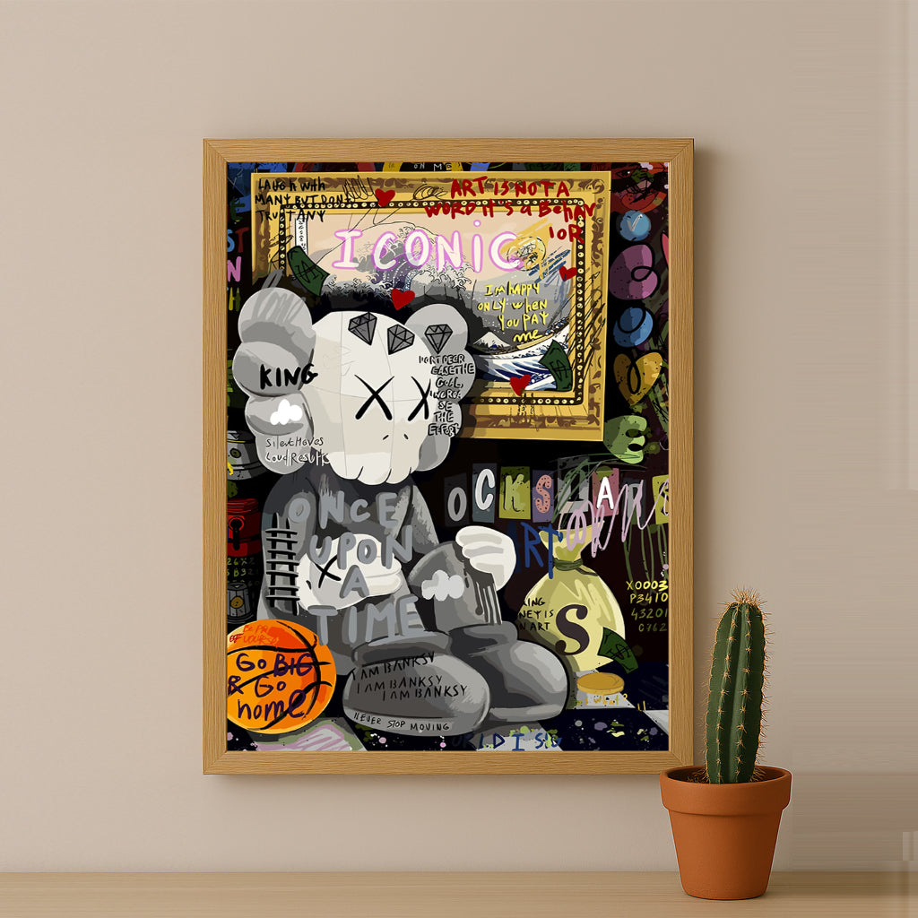 Cadre photo Kaws - Graffiti Iconic