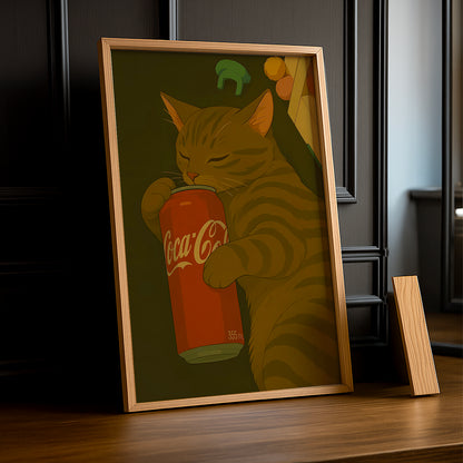 Cadre Photo Coca-Cola - Chat