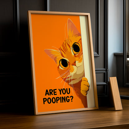 Cadre photo Chat orange Are You Pooping