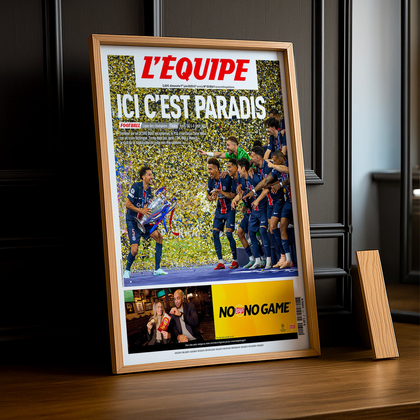 Cadre photo L'Equipe Ici c'est Paradis Paris Saint-Germain