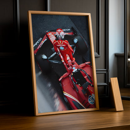 Poster encadrée Formule 1 - Leclerc