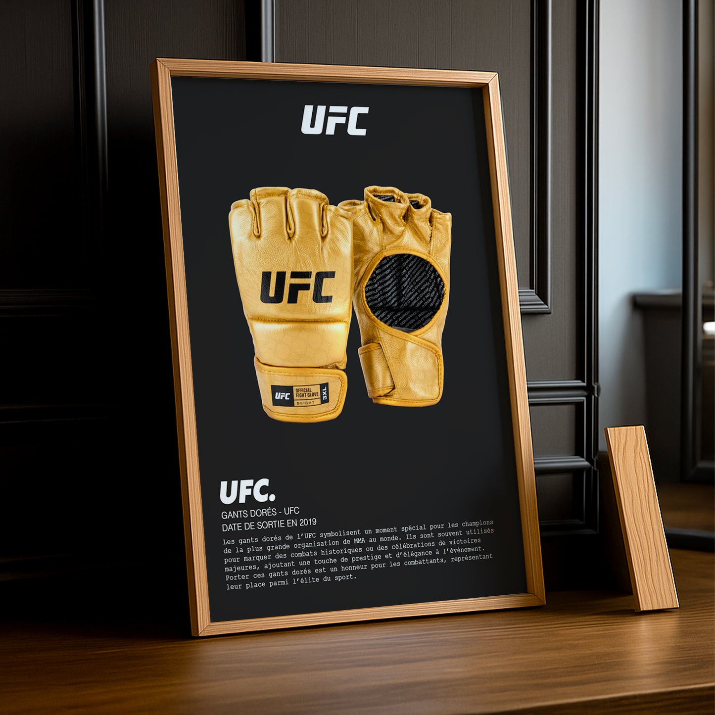 Cadre photo Gants dorés UFC