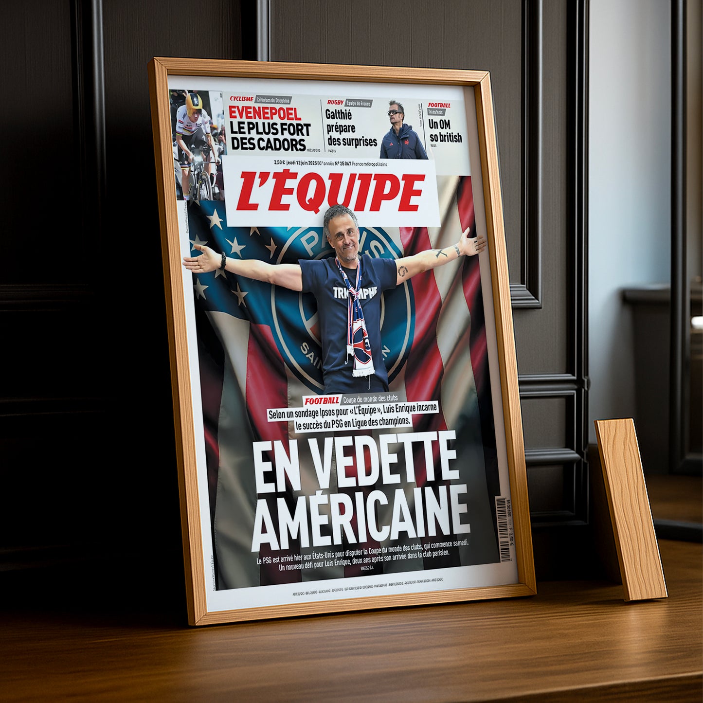 Cadre photo L'Equipe Paris Saint-Germain journal