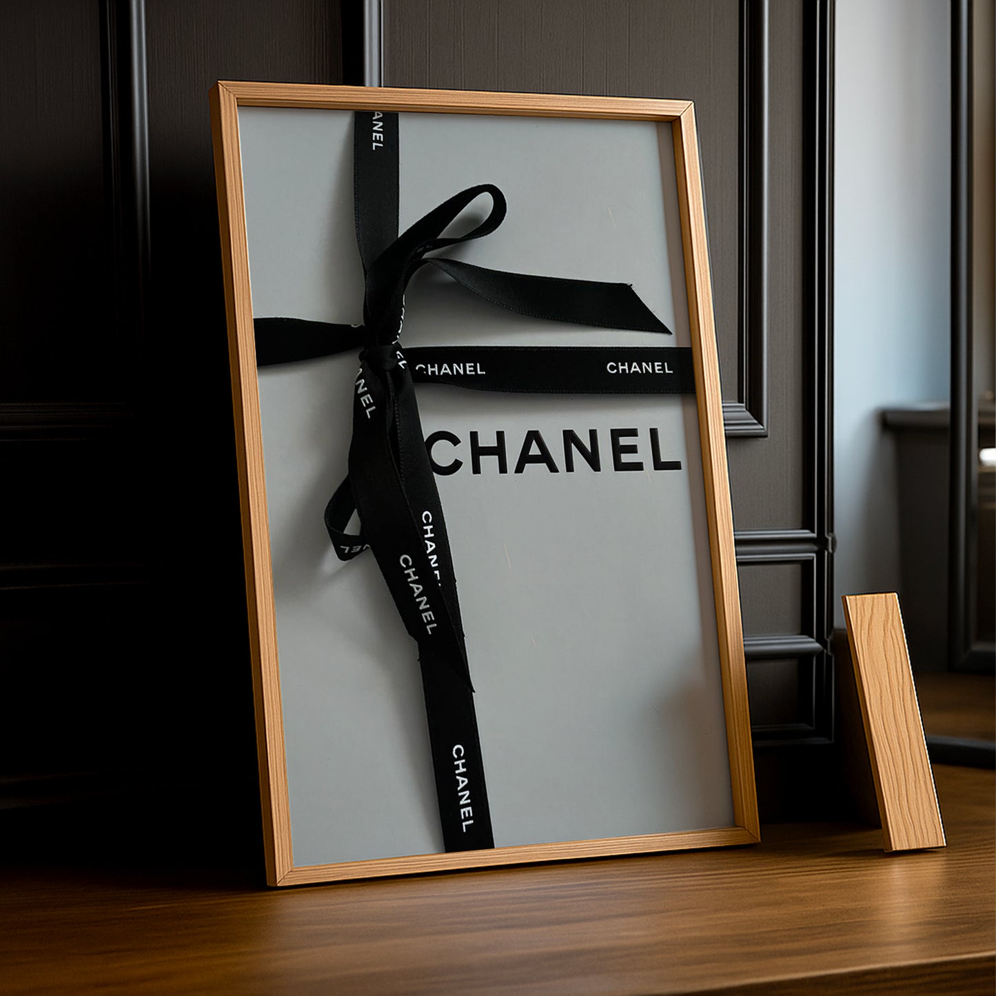 Poster Photo Chanel - Ruban Gris & Noir