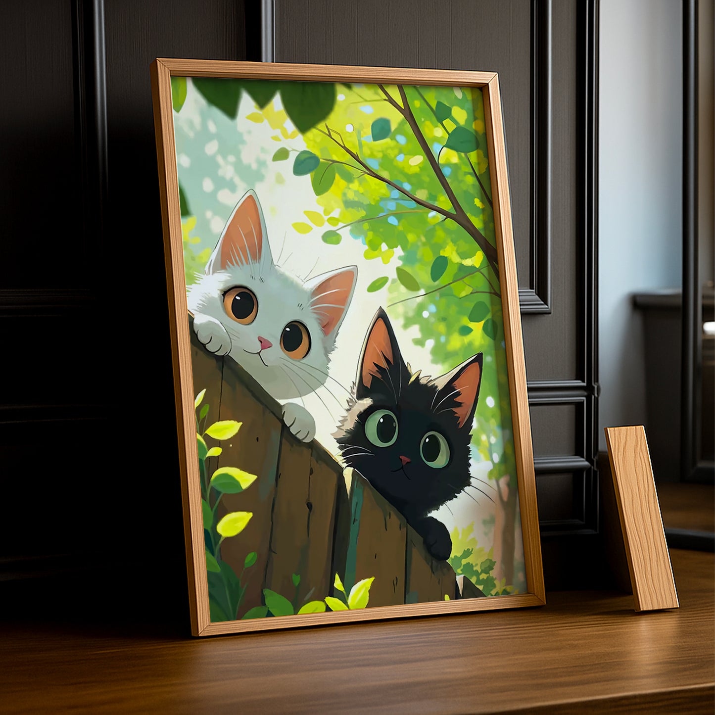 Cadre Photo Chat - Jardin