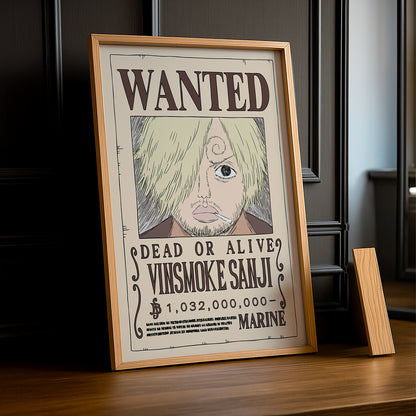 Cadre photo One Piece - Wanted Vinsmoke Sanji