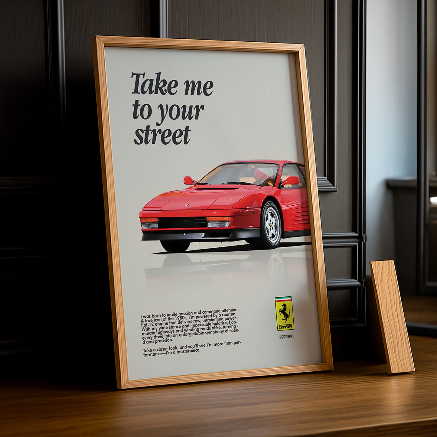 Cadre photo Ferrari Take me to your street