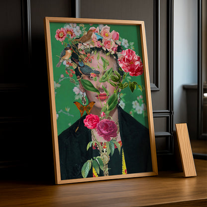 Cadre photo Frida Kahlo Fleurs