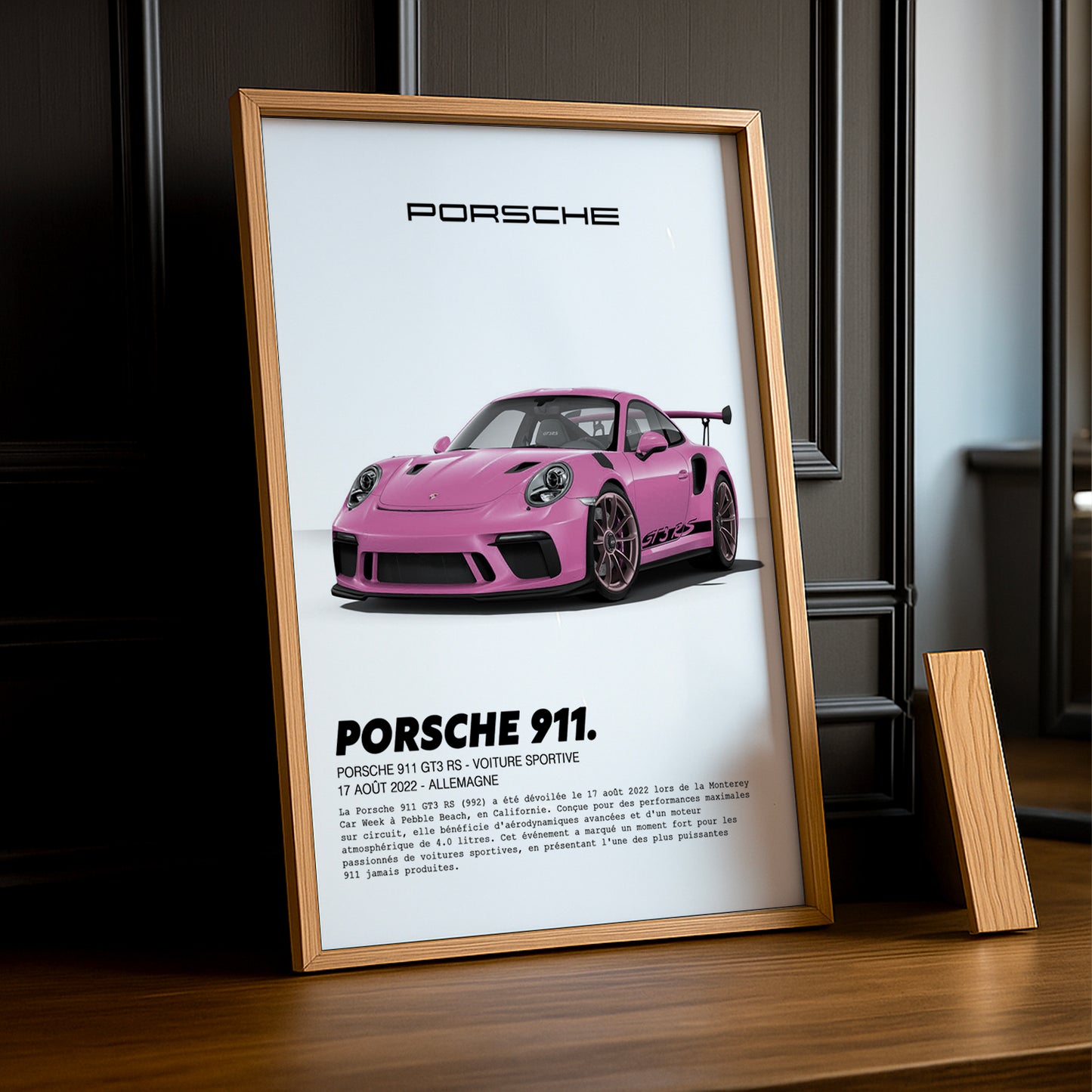 Cadre photo Porsche 911 GT3 RS Rose