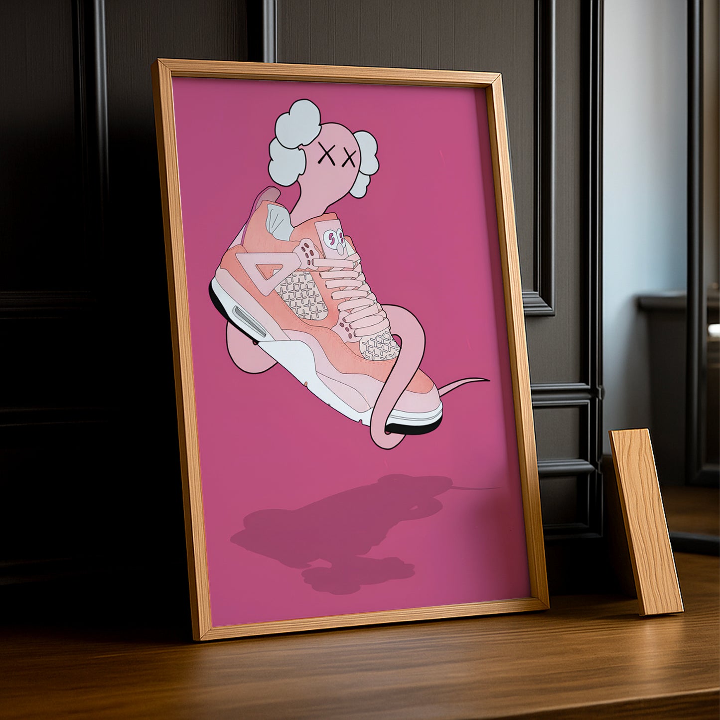 Cadre photo Air Jordan 1 Kaws Rose