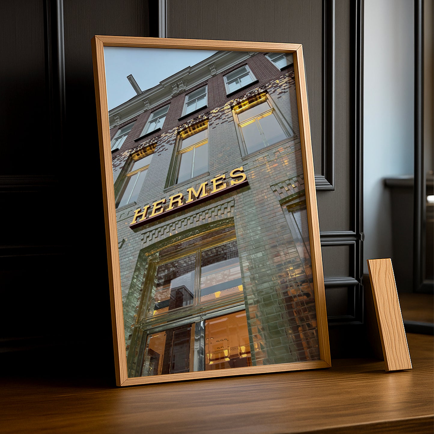 Cadre photo Hermès - Devanture dorée