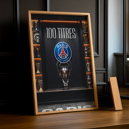 Cadre photo 100 Titres Paris Saint-Germain Ligue des champions