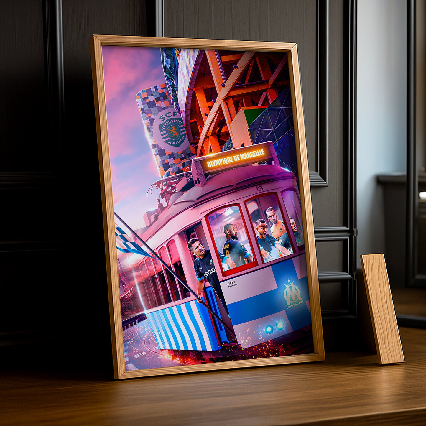 Cadre photo Olympique de Marseille Train Illustration