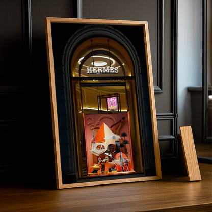 Cadre photo Hermès - Vitrine rouge