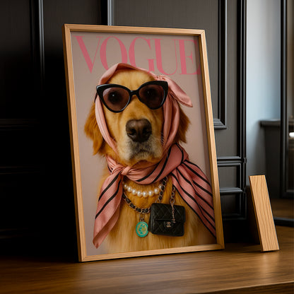 Cadre photo Vogue - Chien Aesthetic