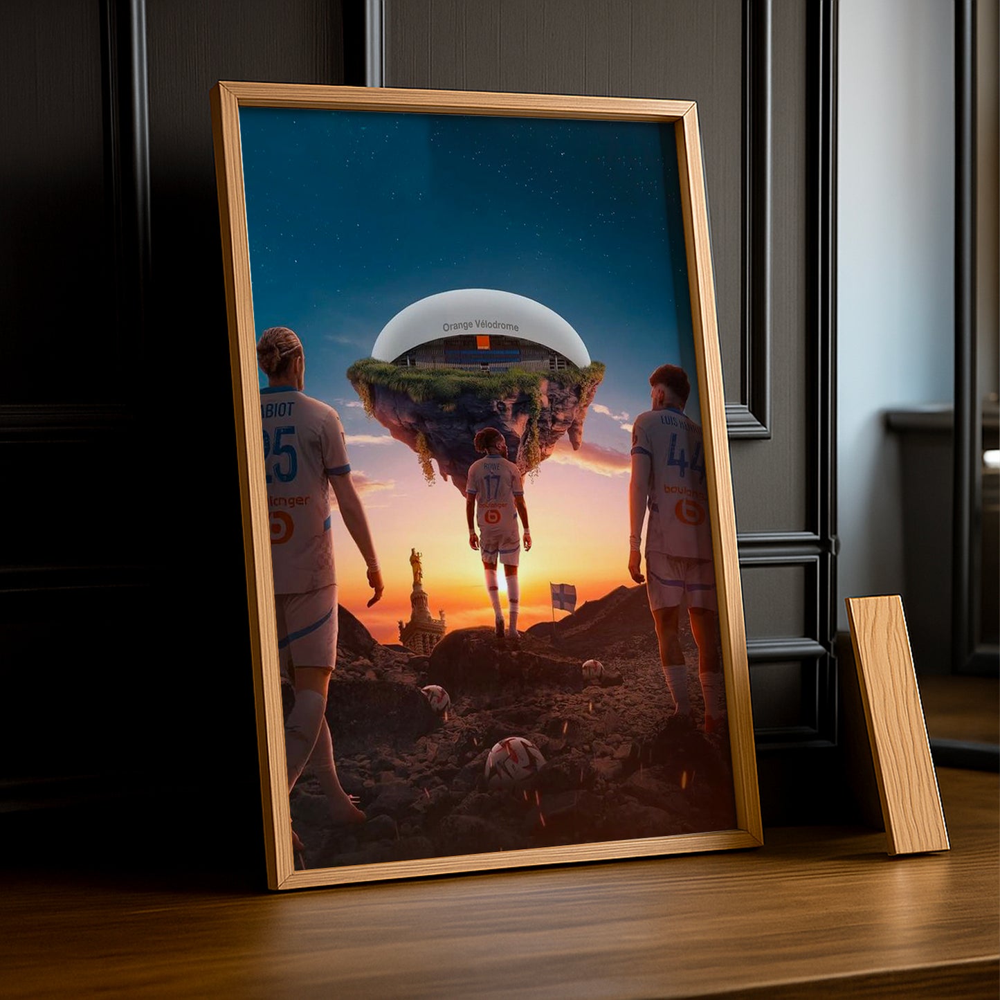 Poster encadrée Olympique de Marseille - Illustration