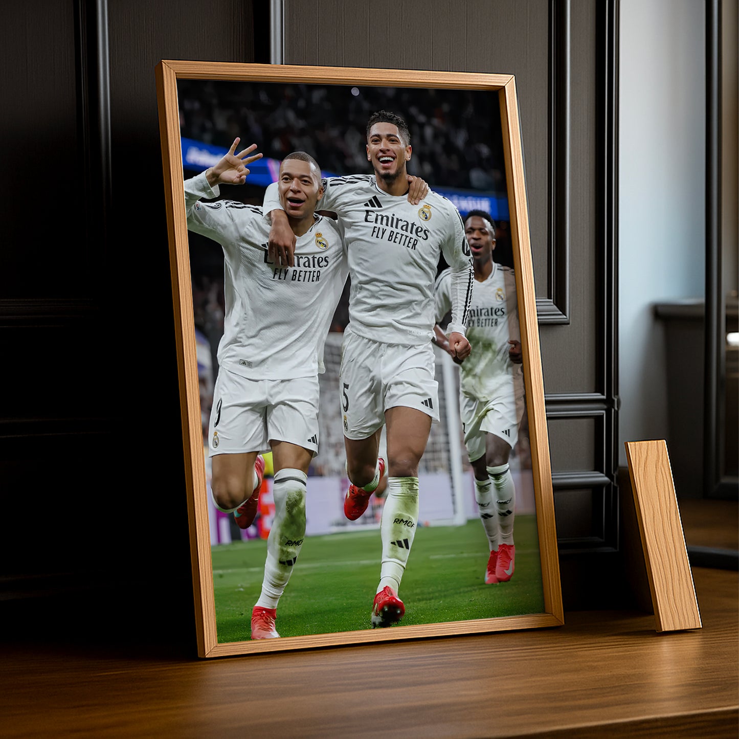 Cadre photo de Mbappé, Bellingham, Vinicius JR