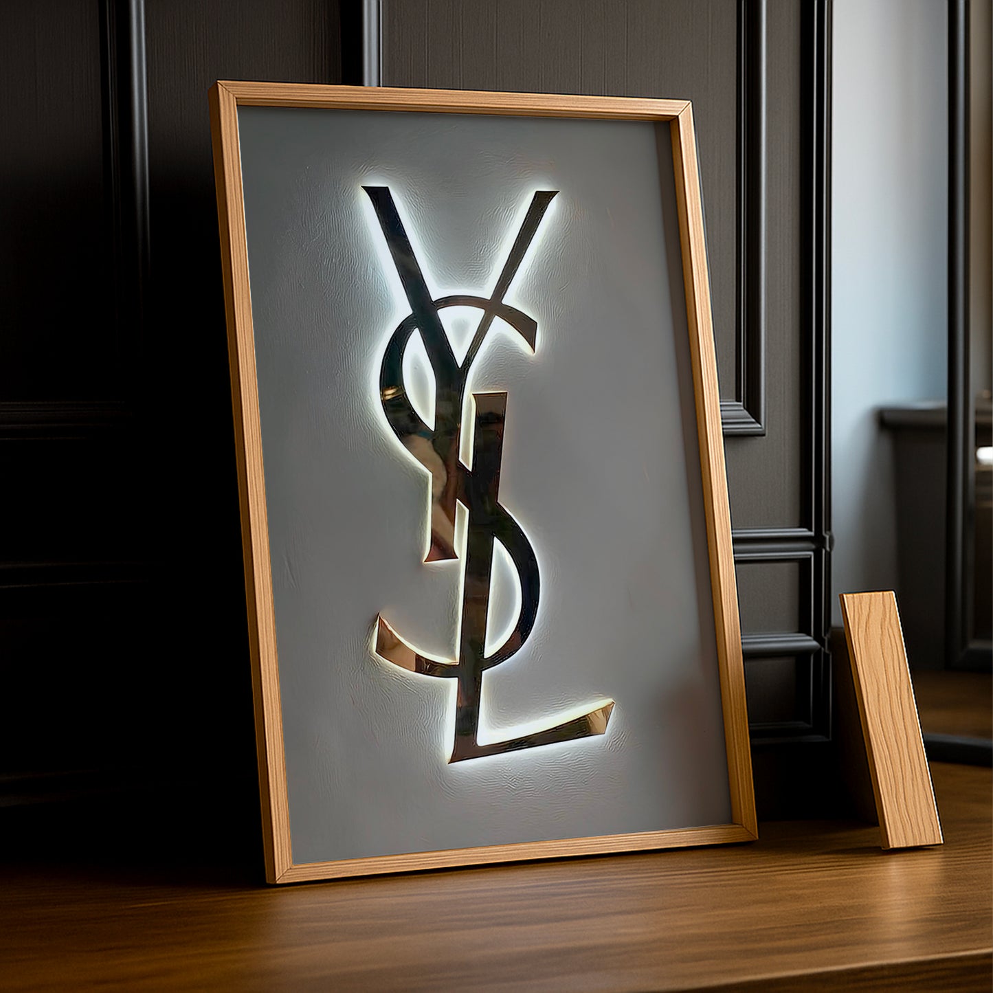 Cadre photo Yves Saint Laurent - Logo Argentée