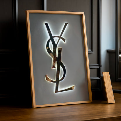 Cadre photo Yves Saint Laurent - Logo Argentée