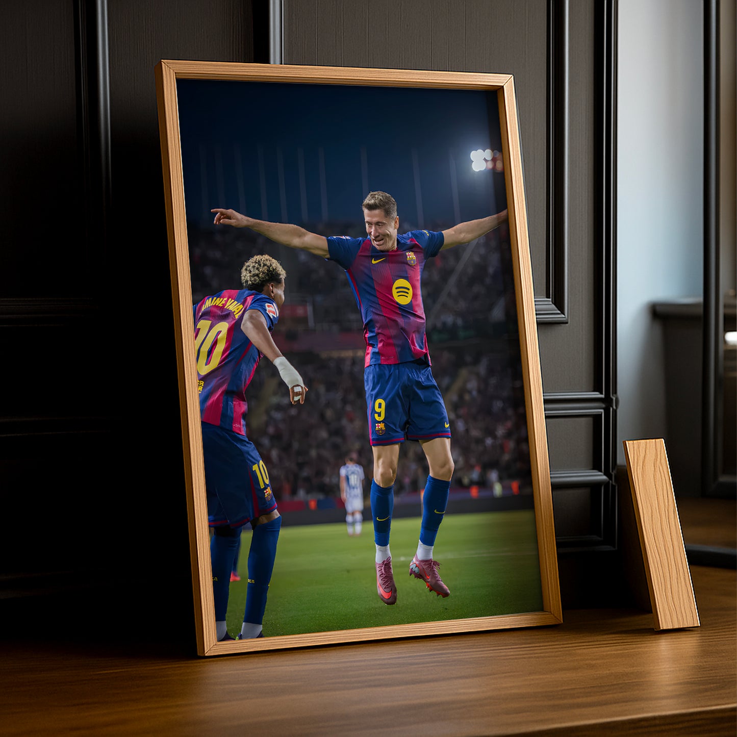 Poster encadrée FC Barcelone - Lewandowski x Yamal