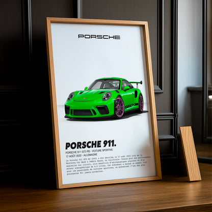 Cadre photo Porsche 911 GT3 RS Vert