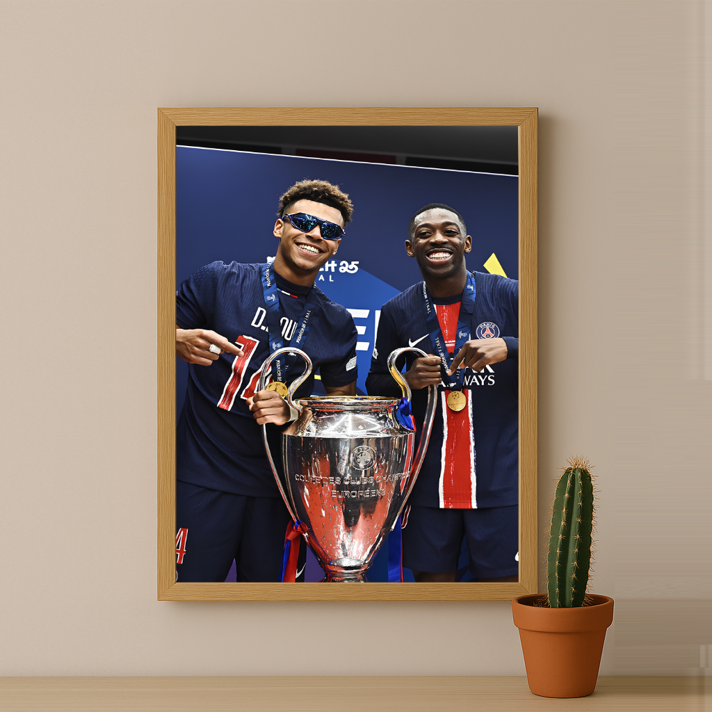 Cadre photo Paris Saint-Germain Désiré Doué x Ousmane Dembélé