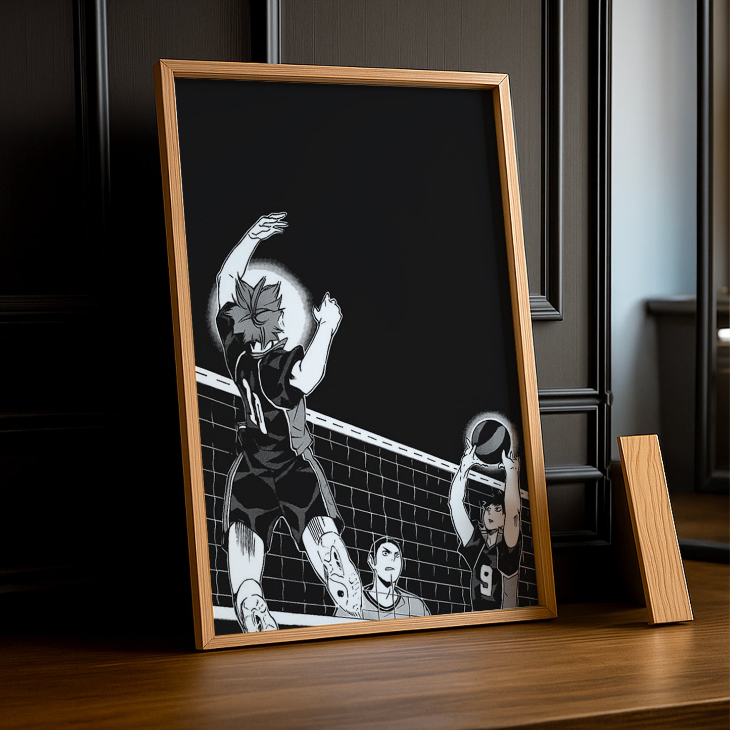 Cadre photo Volley-Ball - Haikyuu Noir & Blanc