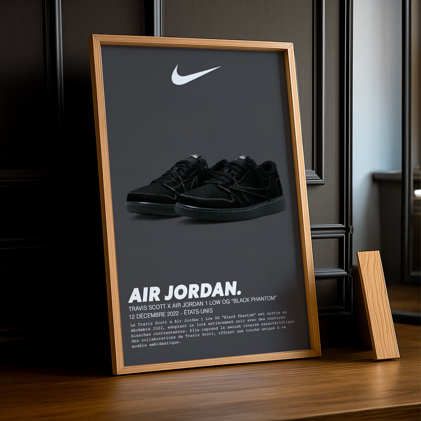 Cadre photo Nike Air Jordan 1 Low OG Black Phantom