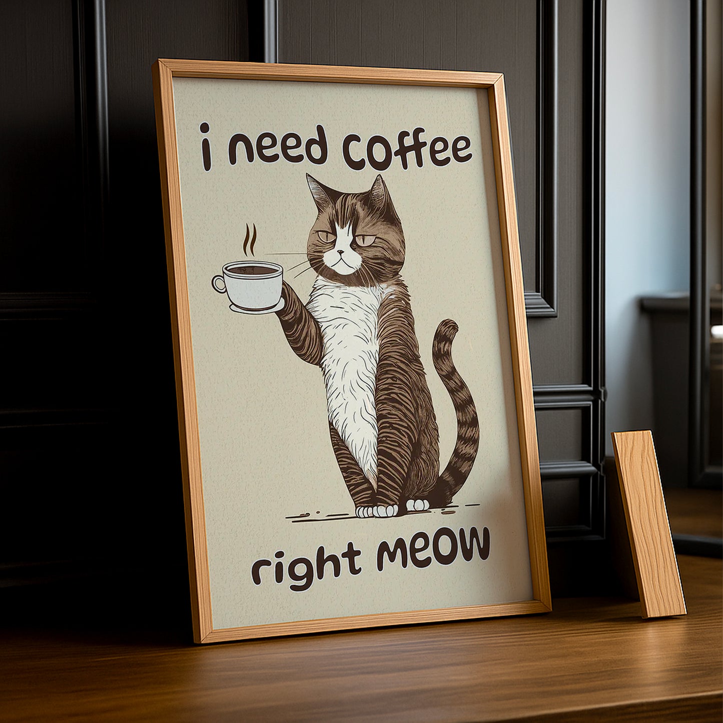 Cadre photo Café - I Need Coffee Meow