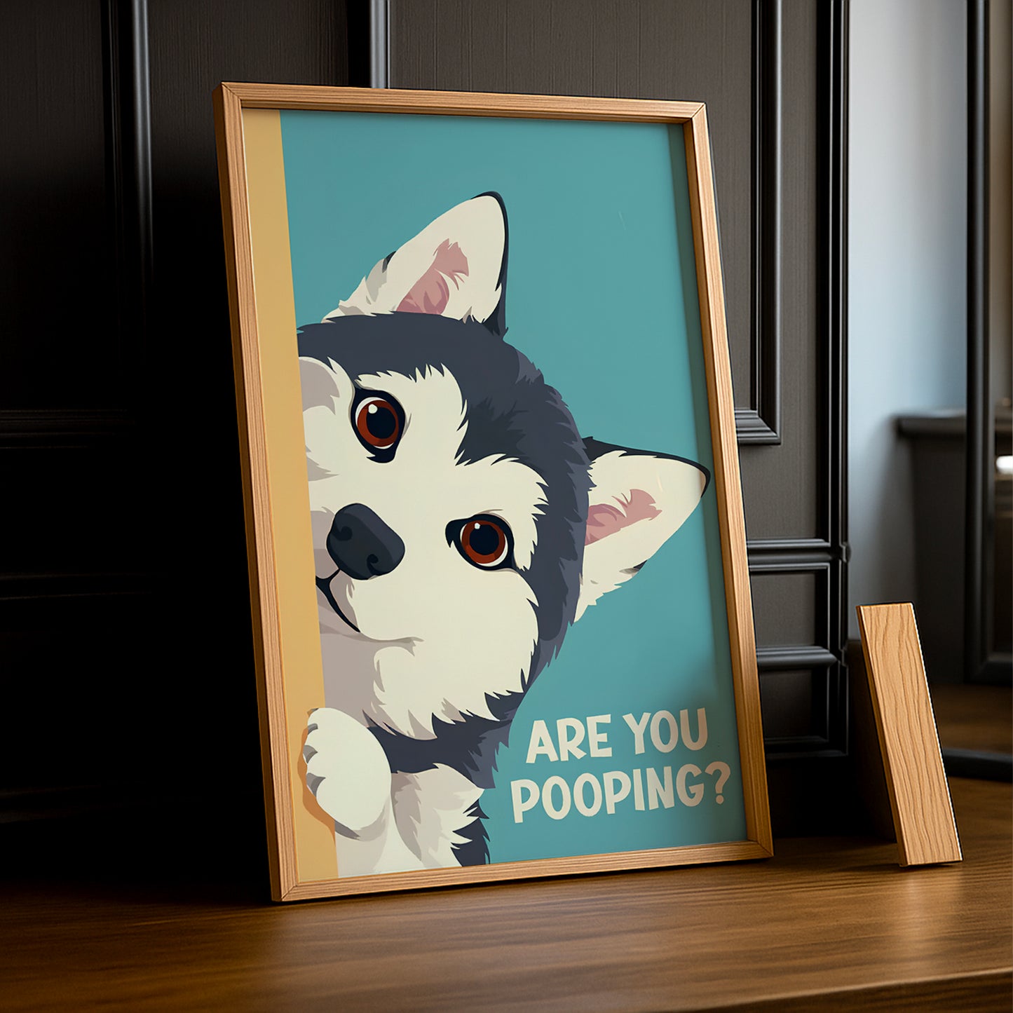 Chien Husky Are You Pooping ? - Poster