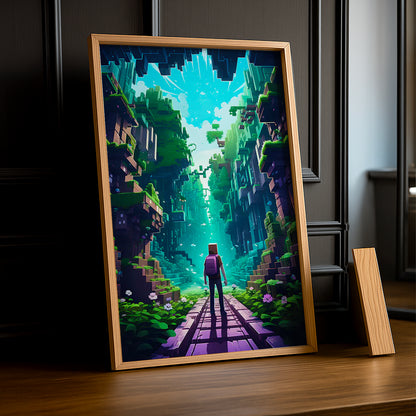 Cadre photo Minecraft - Cavernes et falaises