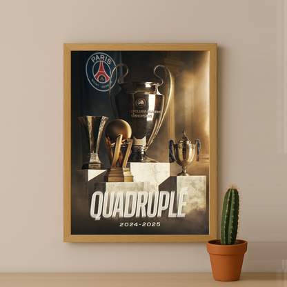 Cadre photo Paris Saint-Germain Quadruplé