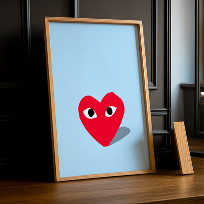 Cadre photo Comme Des Garçons fond bleu