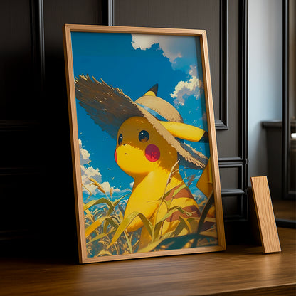 Cadre Photo Pokémon - Pikachu Chapeau de paille